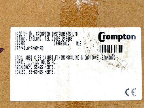 Crompton 077-41LA-PNAN-AN Switchboard Frequency Hertz Panel Meter