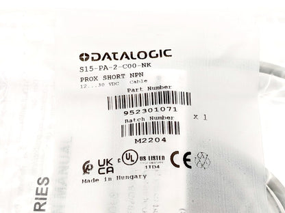 Datalogic S15-PA-2-C00-NK New Genuine Original Diffuse Proximity NPN Photoelectric Sensor