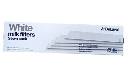 DeLaval 830723002 New Genuine Original White Milk Filters Sewn Sock Wet Laid Fabric 2-1/4 x 24 inch 70g Box of 100
