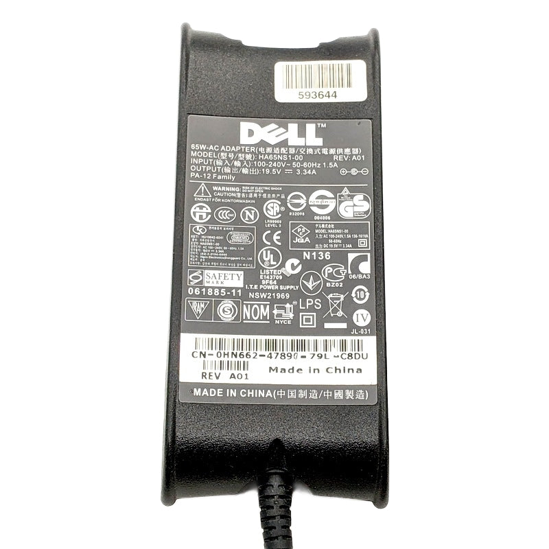 Dell HA65NS1-00 Genuine Original OEM 65W AC Adaptor
