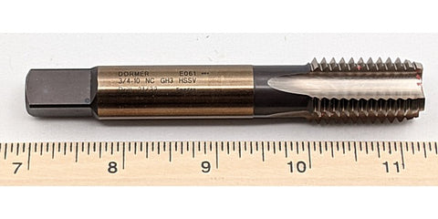 Dormer E061 3/4-10 NO3 NC Bottoming Tap HSS Straight Flute GH3 ANSI (0348734)