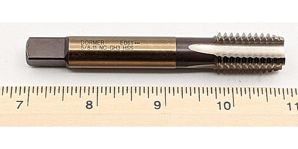 Dormer E061 5/8-11 NO6 NC Tap HSS Straight Flute GH3 ANSI (0348703)