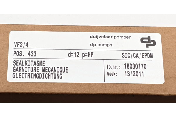 dp pumps 18030170 Seal Kit SIC/CA/EPDM POS 433 d=12 p=HP for VF2/4