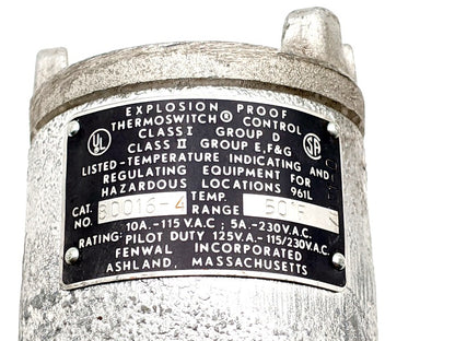 Fenwal 80016-4 New Genuine Original Explosion-Proof Thermoswitch In Crouse-Hinds GUAB24 Enclosure