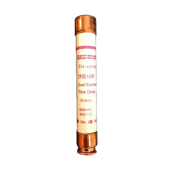 Mersen TRS10R Fuse, 10A, Class RK5, Time-Delay, 600VAC 300VDC, Ferrule Tri-Onic®
