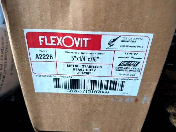 Flexovit A2226, Qty 5 Pack, Type 27 Depressed Centre High Performance Grinding Wheel