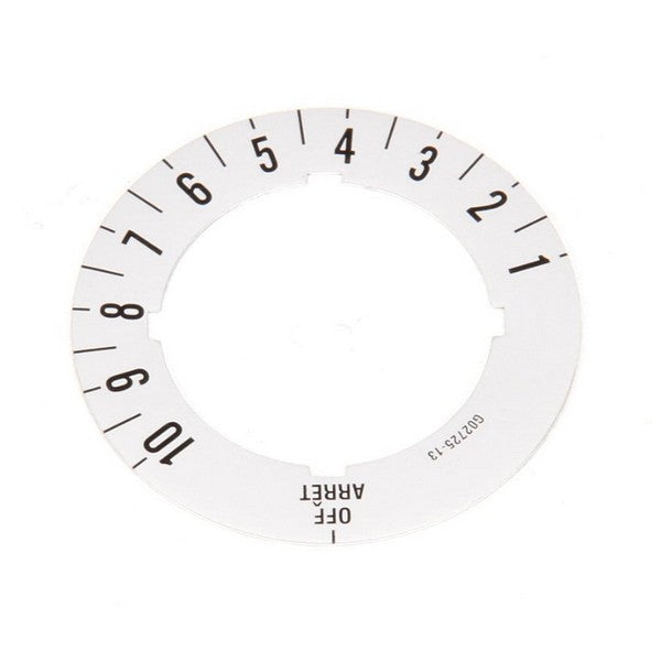 Garland G02725‑13 Dial Insert (Off / 1  to 10) Knob Overlay for Garland & U.S. Range Equipment (G0272513)
