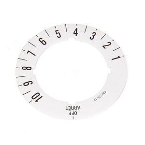 Garland G02725‑13 Dial Insert (Off / 1  to 10) Knob Overlay for Garland & U.S. Range Equipment (G0272513)