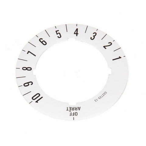 Garland G02725‑13 Dial Insert (Off / 1  to 10) Knob Overlay for Garland & U.S. Range Equipment (G0272513)