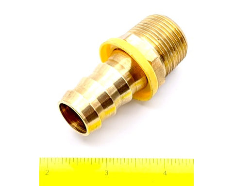 Solid Brass Coupling Pipe Fitting 3/4" Barb to 3/4" Male NPT (68643)