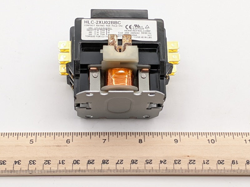 HLC-2XU02BBC 2-Pole Definite Purpose Contactor 30 FLA 208-240V Coil HVAC Refrigeration