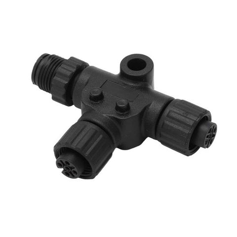 NMEA 2000 T Connector, 3 Port 5Pin M12 Thread IP67 Waterproof Multiport Tee Connector