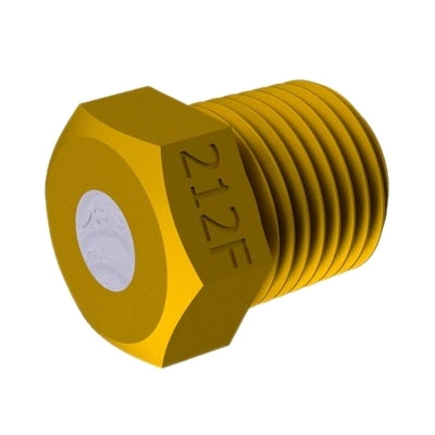 Globe Technologies 370013 Fusible Plug, Brass, 1/2" NPT, 100 deg C/212 deg F