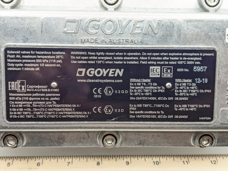 Goyen RCA 3-6VFD4X/3756 Genuine Original Solenoid Valve Enclosure