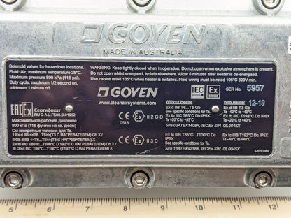 Goyen RCA 3-6VFD4X/3756 Genuine Original Solenoid Valve Enclosure