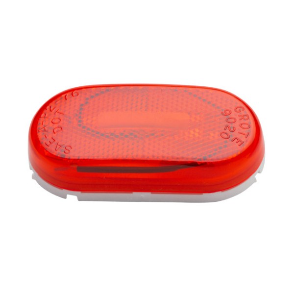 Grote 46712 Clearance Marker Light, Single-Bulb, Oval, Built In Red Reflector (46712-3, 46712)