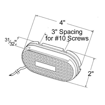 Grote 46712 Clearance Marker Light, Single-Bulb, Oval, Built In Red Reflector (46712-3, 46712)