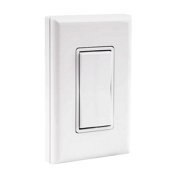 Häfele 850.00.940 Single Rocker Kinetic Wall Switch, Battery‑Free Wireless, Connect Mesh (White) (85000940)