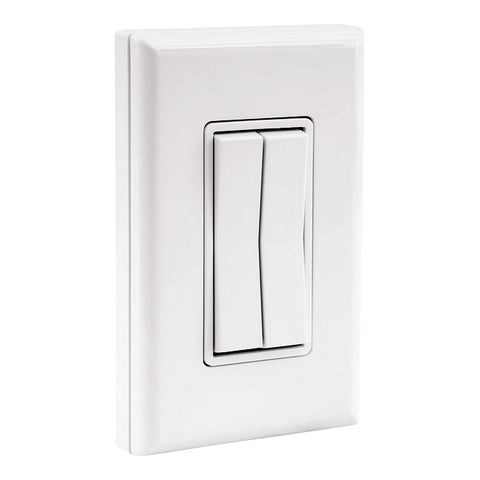 Häfele 850.00.944 Double Rocker Kinetic Wall Switch, Battery‑Free Wireless, Connect Mesh (White) (85000944)
