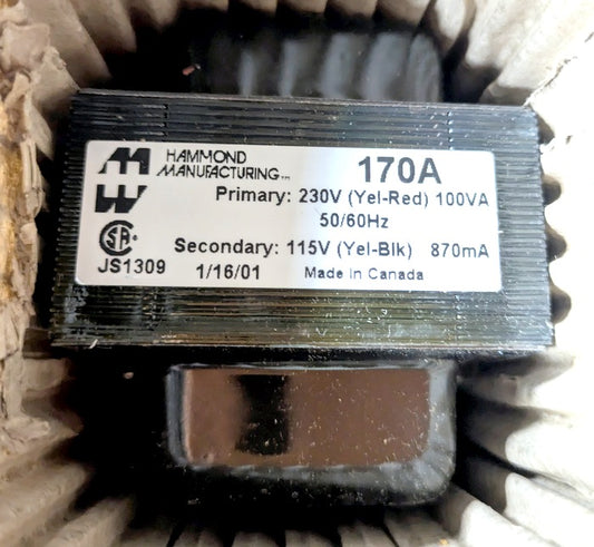 Hammond Manufacturing 170A New Genuine Original 100VA Line Autotransformer
