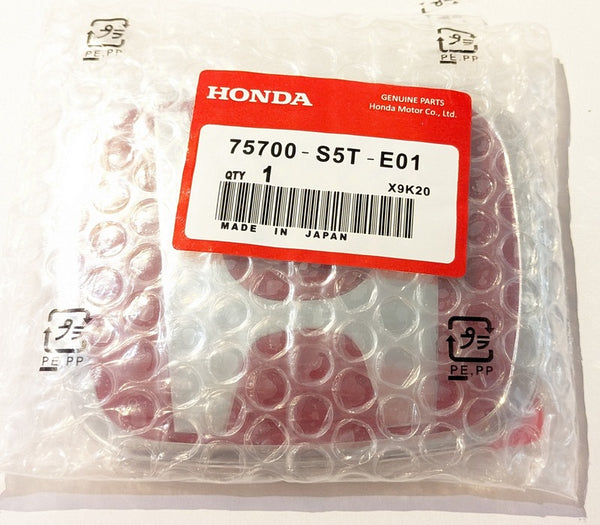 Honda Civic Front Emblem Badge, Red/Chrome, 75700-S5T-E01, New (75700S5TE01)