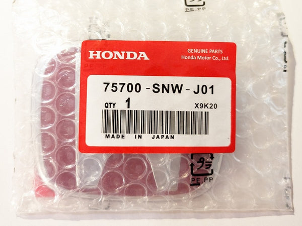 Honda Civic/Accord/CRV/Odyssey Emblem Badge, Red/Chrome, 75700-SNW-J01, New (75700SNWJ01)