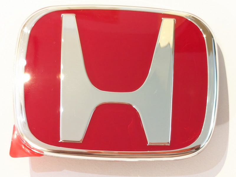 Honda Civic/Accord/CRV/Odyssey Emblem Badge, Red/Chrome, 92mm x 75mm, 3.68" x 3.00", 75700-SNW-J01, New
