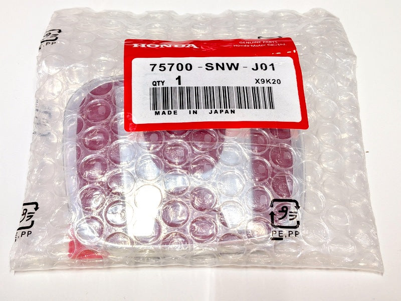 Honda 75700-SNW-J01 Rear Emblem Badge Red/Chrome 92mm x 75mm 3.62 × 2.95 inches