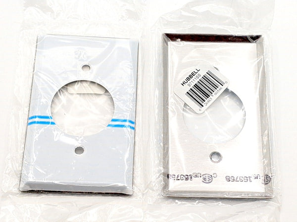 Hubbell 97111SS Wall Plate, 10-Pack, Single Gang, 1.625in Hole, Corrosion-Resistant 430 Stainless Steel