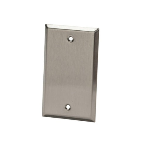 Hubbell 97151SS Blank Wallplate, 6-Pack, Standard, Brushed Stainless Steel