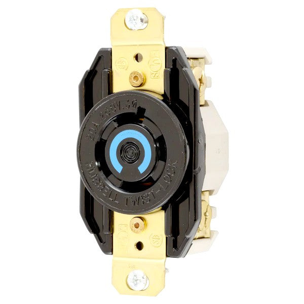 Hubbell HBL2420 New L15-20R 20A 3-Phase Delta 250V AC 3-Pole 4-Wire Grounding Twist-Lock Receptacle