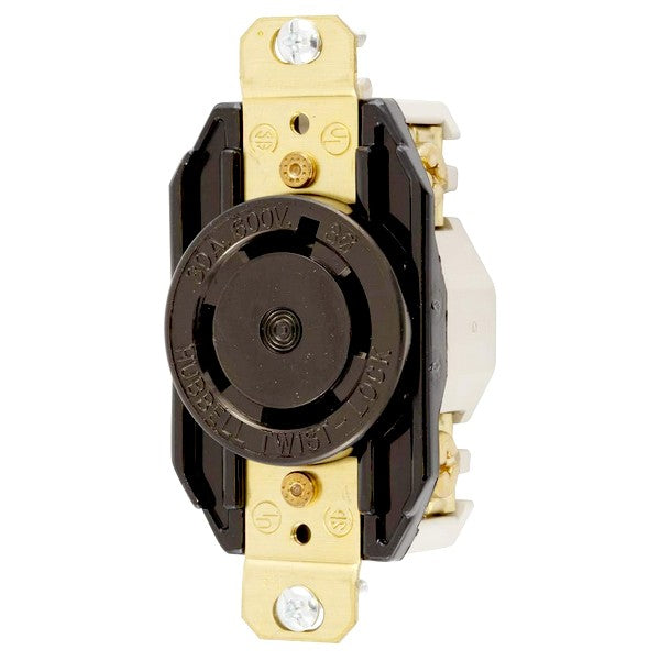 Hubbell HBL2740 New L17-30R 30A 600VAC 3-Phase 3-Pole 4-Wire Grounding Twist-Lock Receptacle