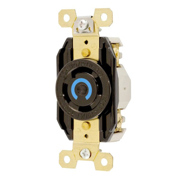 Hubbell HBL2750 New 30A 3-Phase Wye120/208V AC 4-Pole 4-Wire Non-Grounding L18-20R Flush Receptacle