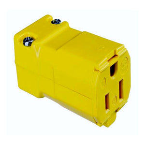 Hubbell HBL5969VY Valise® Receptacle Connector, Straight Blade, 15A, NEMA 5-15R, Yellow