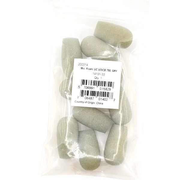Jabra 14101-33 Pack of 10, New Genuine Original OEM, Microphone Foam Covers, Grey, UC Voice 750 (1410133)