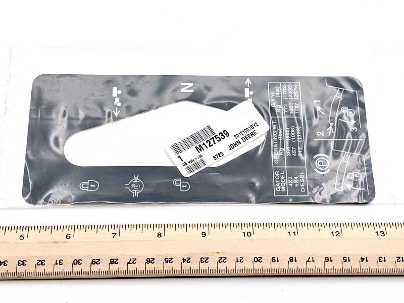 John Deere M127539 New Genuine Original Shift Quadrant Decal Label