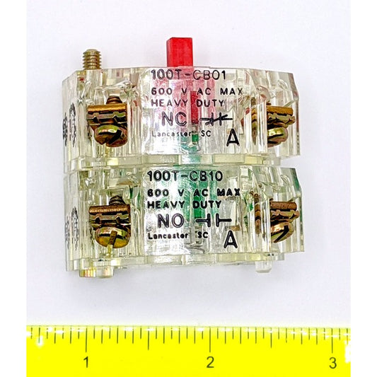 Joslyn Clark 100T-CB11 Pushbutton Heavy Duty, 2 x Contact Blocks (Red & Green)