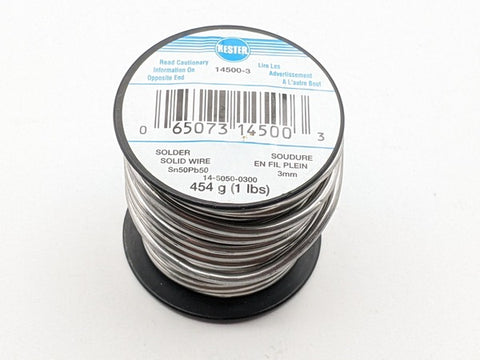 Kester 14-5050-0300 Solder Wire 50/50 Solid 1lb 3mm 0.125in Dia Sn50pb50 (1450500300)