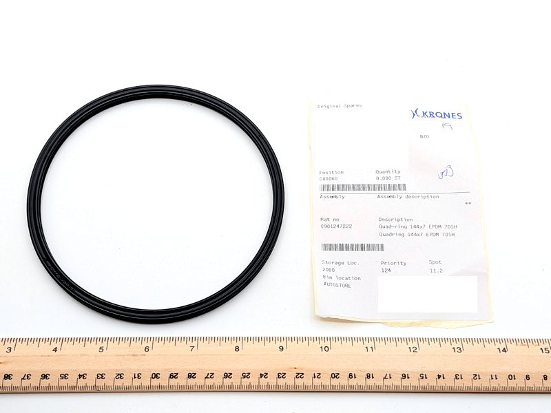 Krones 0901247222 New Genuine Original Quad Ring 144x7 EPDM 70SH Seal