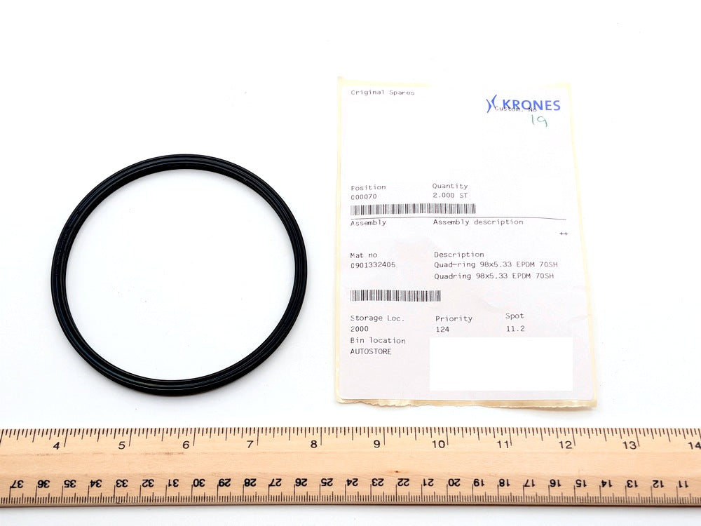Krones 0901332405 New Genuine Original Quad Ring 98x5.33 EPDM 70SH Seal