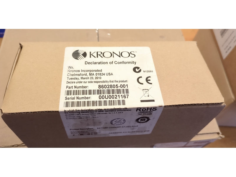 Kronos 8602805-001 New Genuine Original Battery Charger Kit (With Brand New Battery) for Series 4500 Time Clock