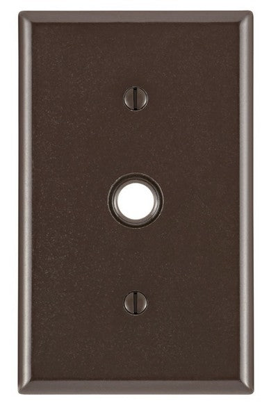 Leviton 85018 Receptacle Wallplates, Pack of 8, Single-Gang Hole .406" for Telephone/Cable, Dark Brown