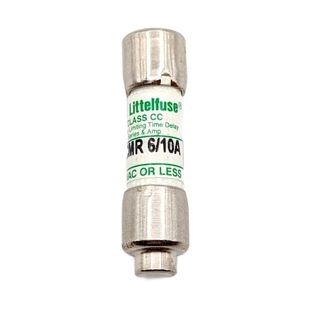 Littelfuse CCMR 6/10A Midget Fuse, 0.6A, 600VAC, Class CC, Current Limiting, Time Delay