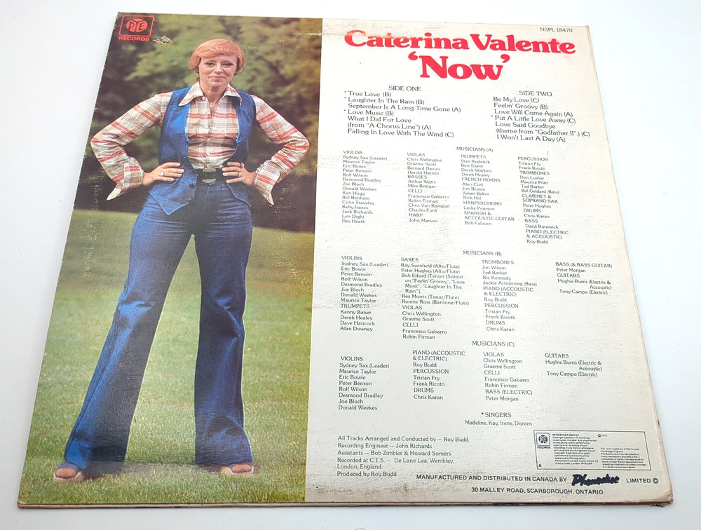 LP Vinyl, 1975, Caterina Valente - Now, Pye Records, Phonodisc Limited, NSPL 18470, Stereo