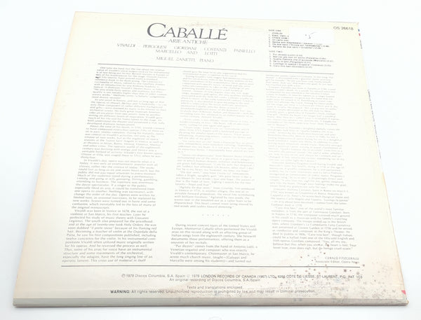 LP Vinyl, 1979, Montserrat Caballé - Arie Antiche, London Records, OS 26618, Stereo
