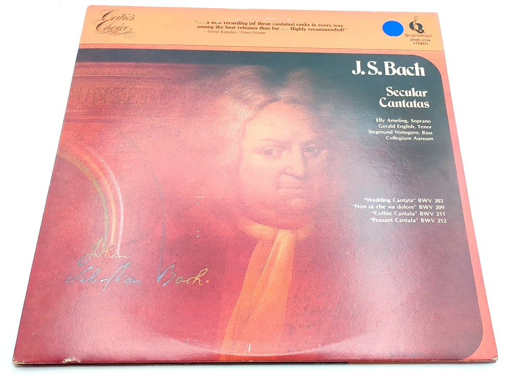 LP Vinyl, 1978, J.S. Bach - Secular Cantatas, Quintessence, Pickwick International, Inc., 2PMC-2704, Stereo
