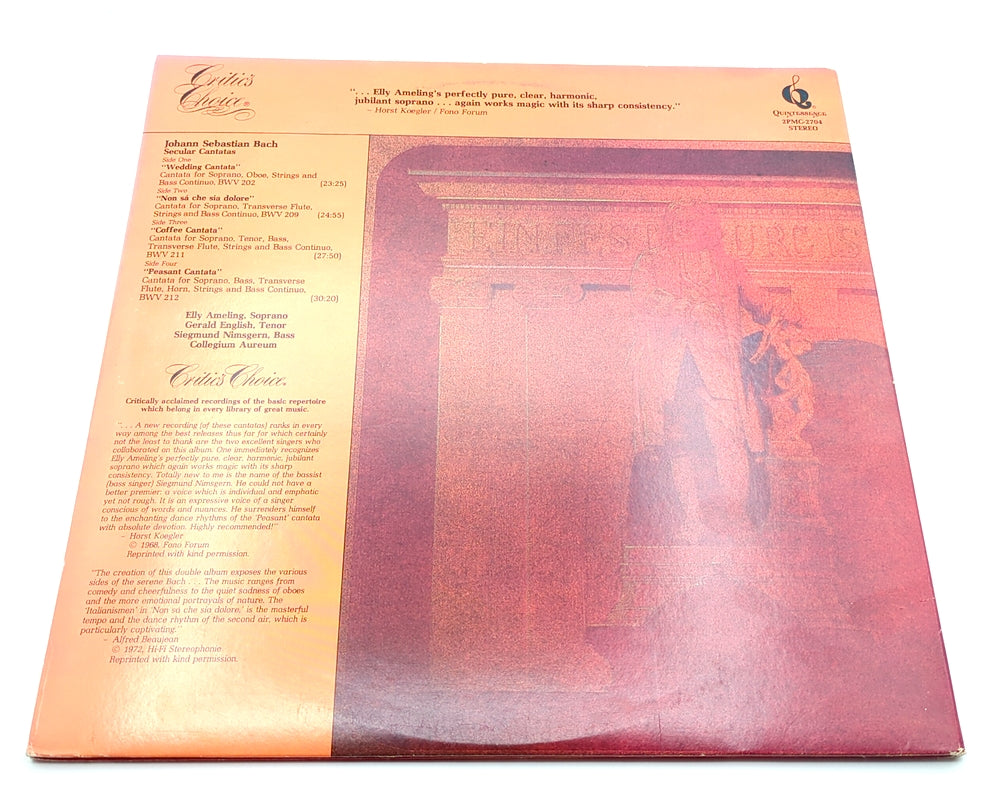 LP Vinyl, 1978, J.S. Bach - Secular Cantatas, Quintessence, Pickwick International, Inc., 2PMC-2704, Stereo
