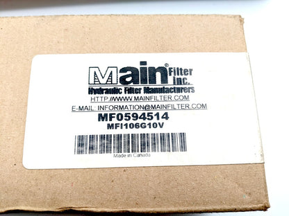 Main Filter MF0594514 Hydraulic Filter Cartridge (10 Micron, Glass Media, Outside‑In Flow)