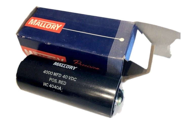 Mallory HC4040A Electrolytic Capacitor 4,000UF 40V, Aluminum, Large Can, New