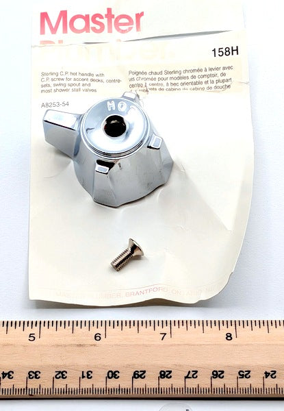 Master Plumber 158H New Genuine Original Sterling Hot Faucet Handle